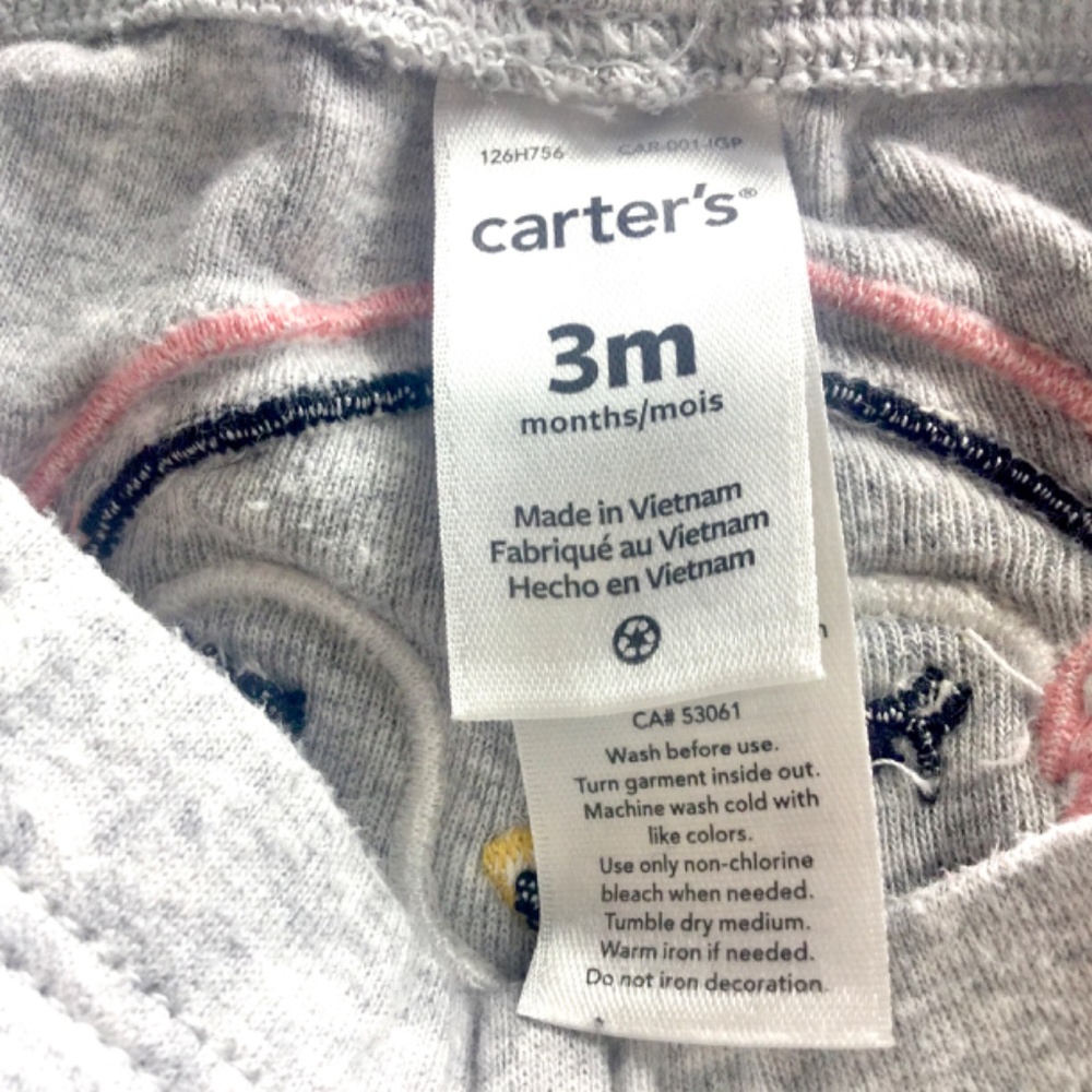 Carter’s Baby Girl 3 M Multicolor Variety Bodysuits & Pants 4 Piece Bundle - Picture 12 of 12